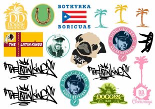 Dogge Doggelito Tätowierungen. Zusammenarbeit mit Like ink. Werbung Dogge-Logos. Latin Kings Musik, Logo für Dogge-Fans.