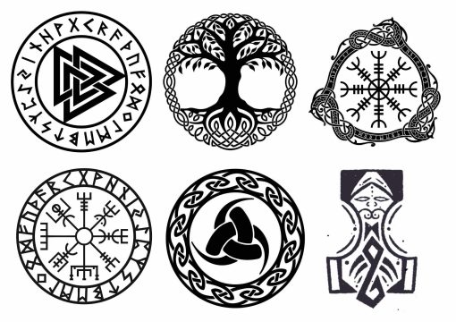6 bekannte Wikinger-Symbole als falsche Tattoos.